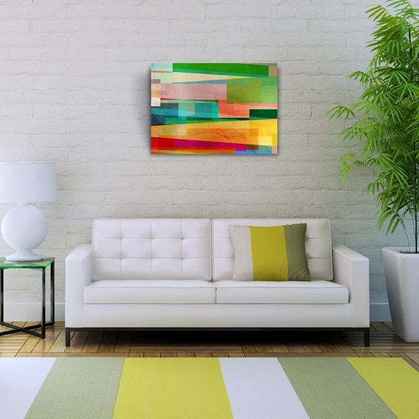 Vexor Pastel Tonlarda Şeritler Kanvas Tablo 50 x 70 ürün görseli 1