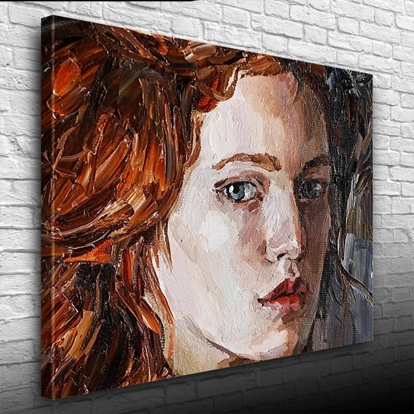 Vexor Kızıl Saçlı Yağlı Boya Kadın Portresi Kanvas Tablo 50 x 70 ürün görseli 1