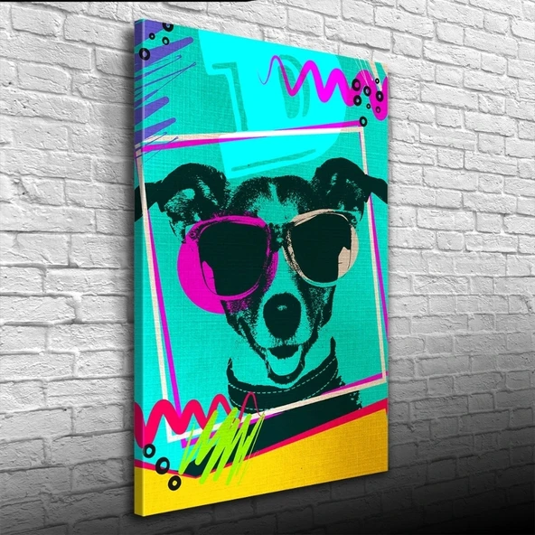 Vexor Pop Art Tarzı Turkuaz Tonlarda Dekoratif Kanvas Tablo 50 x 70 ürün görseli 1