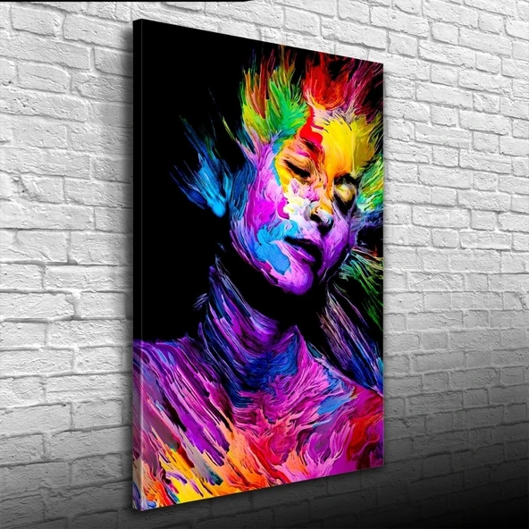 Vexor Dekoratif Canlı Renklerden Oluşan Kadın Figürü Kanvas Tablo 50 x 70 ürün görseli 1