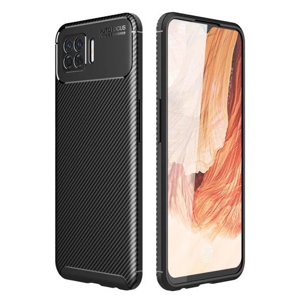 Oppo A73 Kılıf Auto Focus Karbon Kapak - Siyah ürün görseli 1