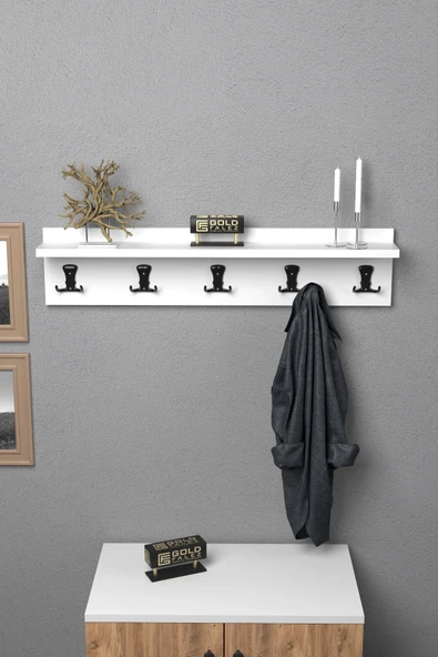 Vexor Askılık Duvar Elbise Askılığı Portmanto 80 Cm Beyaz Düz ürün görseli 1