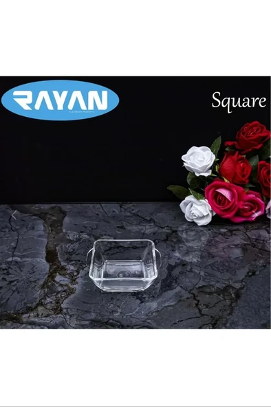 Square Tekli Kare Cam Kahvaltılık Kase Royaleks-81485 ürün görseli 1