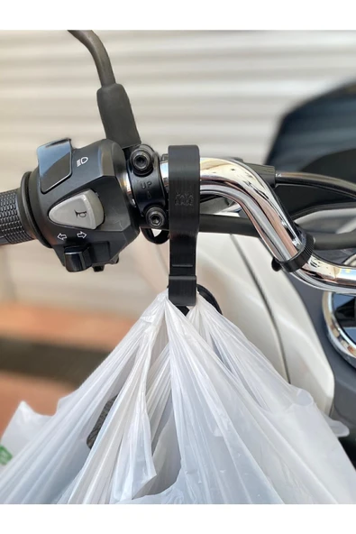 GİT3D Honda Pcx Gidon Poşet Askı Aparatı Siyah / Diğer Açık Gidonlu Motosikletlerle Uyumlu ürün görseli 1