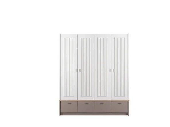 Alpino Soçi 4 Kapaklı Gardrop (Beyaz) - 170 X 53 X 200 ürün görseli 1