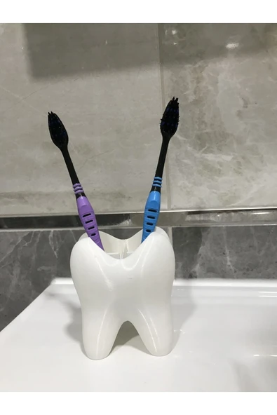GİT3D Diş Şeklinde 4 Bölmeli Diş Fırçalığı Diş Şeklinde Kalemlik ürün görseli 1