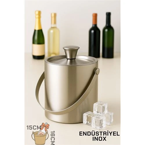 Buz Kovası Çift Cidarlı Yalıtımlı Endüstriyel Inox Şampanya Şarap Bira Soğutucu BIG 722053 ürün görseli 1