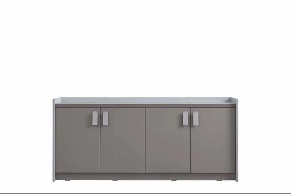 Alpino Etna Ofis Dolabı (Kül Gri nat) - 184 X 45 X 82 ürün görseli 1