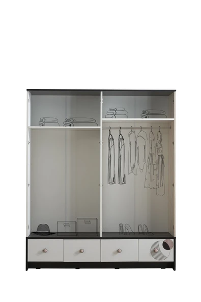 Alpino Sveti 4 Kapaklı Gardrop (Butter Milk) - 165 X 51 X 200 ürün görseli 1