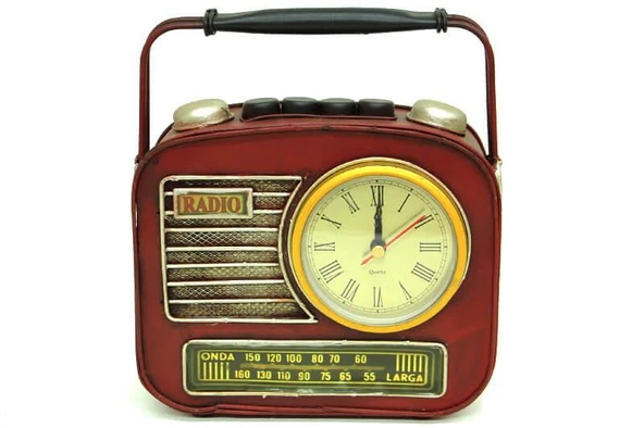 Norino Dekoratif Metal Radyo Saatli Kumbara Vintage Biblo Hediyelik ürün görseli 1