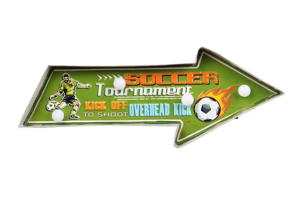 Norino Işıklı Soccer Yön Tabelası Vintage Led Ampülü Hediyelik ürün görseli 1