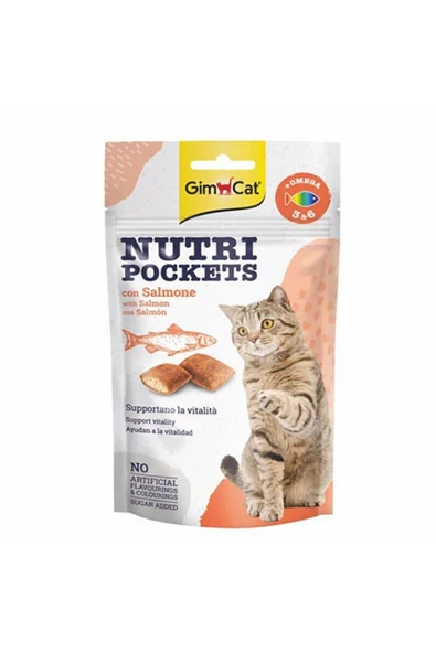 Gimcat Nutripockets Somonlu ve Omega 3&6 Kedi Ödülü 60 Gr ürün görseli 1