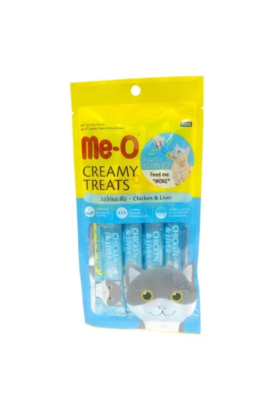 me-o ‎Me-O Creamy Tavuklu ve Ciğerli Kedi Ödülü 4X15 gr ürün görseli 1