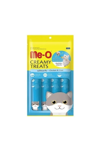 Me-o Delite Me-o Creamy Treats Tavuk Ve Ciğerli Kedi Ödül Maması 15 gr X 4 (1ADET) ürün görseli 1