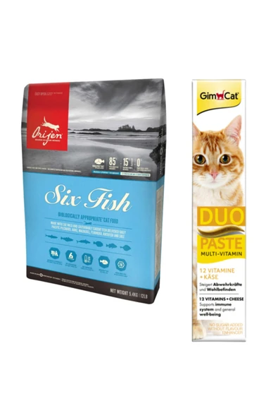 Orijen Sıx Fısh Yetişkin Ve Yavru Kedi Maması 1,8 kg Gimcat Duo Paste Peynirli Multi Vitamin 50gr ürün görseli 1