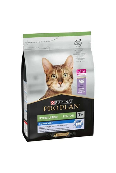 Pro Plan Sterilised Senior 7+ Hindili Kısır Kedi Maması 3 Kg Ileri Yaş Yaşlı Kısır Kediler Için ürün görseli 1