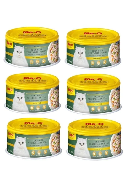 Me-o Delite Me-o Jöle Içinde Ton Balığı Ve Sebzeli Kedi Konserve 80 G X 6 ürün görseli 1