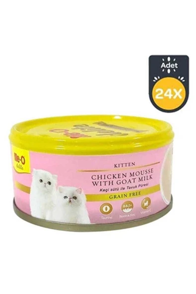 Me-o Delite Me-o Tahılsız Kıyılmış Tavuklu Ve Keçi Sütlü Yavru Kedi Konservesi 80 gr X 24 Adet ürün görseli 1