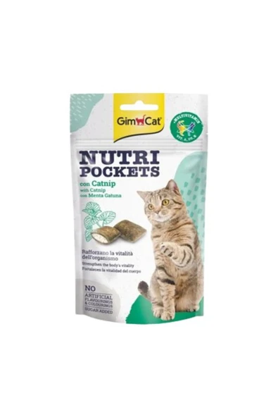 Gimcat Gim Cat Kedi Ödül Tableti Nutri Pockets Kedi Otu Multivitamin 60 gr ürün görseli 1