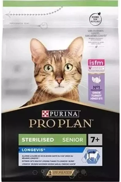 Pro Plan Purina Pro Plan 7+ Kısırlaştırılmış Hindili Yaşlı Kedi Maması 3 Kg ürün görseli 1