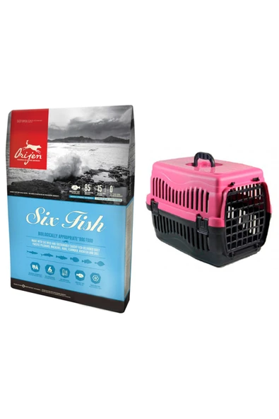 Orijen Six Fish Balıklı Kedi Maması 1,8 kg + Pembe Taşıma Çantası 49 cm ürün görseli 1