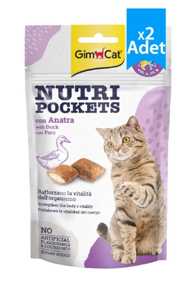 Gimcat Nutripockets Ördekli Kedi Ödülü 60 Gr X 2 Adet ürün görseli 1