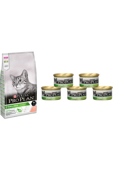 Pro Plan Proplan Sterilised Kısırlaştırılmış Somonlu Kedi Maması 3 kg + Proplan Sterilised Konserve ürün görseli 1