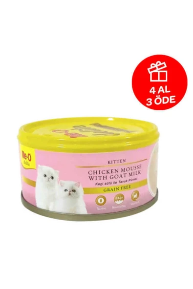 Me-o Delite Me-o Tahılsız Kıyılmış Tavuklu Ve Keçi Sütlü Yavru Kedi Konservesi 80 Gr ürün görseli 1