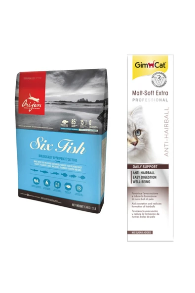 Orijen Sıx Fısh Yetişkin Ve Yavru Kedi Maması 1,8 kg Gimcat Anti-hairball Malt Paste Kedi Macunu 100gr ürün görseli 1