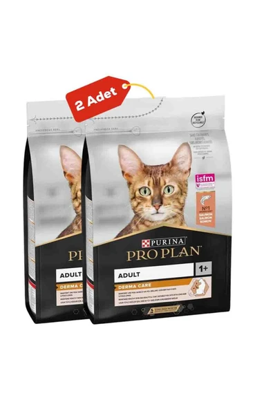 Pro Plan Derma Care Somonlu Yetişkin Kedi Maması 2li Paket (3kg+3kg) ürün görseli 1