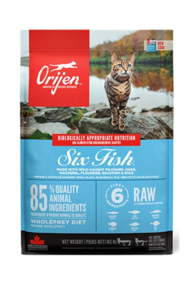 Orijen Six Fish 6 Balıklı Tahılsız Kedi Maması Tüm Irk ve Yaşam Evreleri 1,8 Kg ürün görseli 1