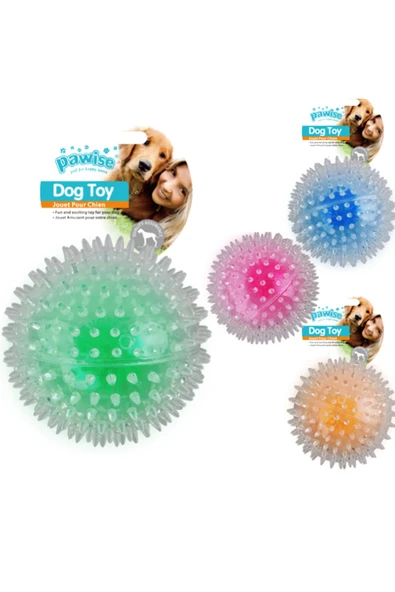 Pawise Flash Bouncer Ball Işıklı Şeffaf Plastik Top Kedi Oyuncağı 8 cm ürün görseli 1