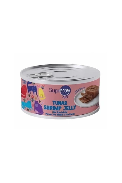 Supreme Cat Supreme Cat Jöle İçerisinde Ton Balıklı ve Karidesli Yetişkin Kedi Konservesi 1 Adet 85 Gr ürün görseli 1