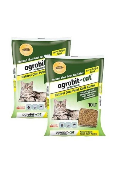 agrobit cat Doğal Kedi Kumu Çam Peleti 2x10lt ürün görseli 1