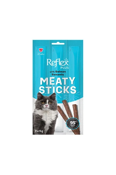 Reflex Plus Meaty Sticks Somonlu Tahılsız Kedi Ödül Çubuğu 3x5 Gr ürün görseli 1