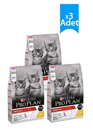 Pro Plan Pro Plan Kitten Junior Tavuklu Yavru Kedi Maması 1,5 Kg X 3 Adet ürün görseli 1