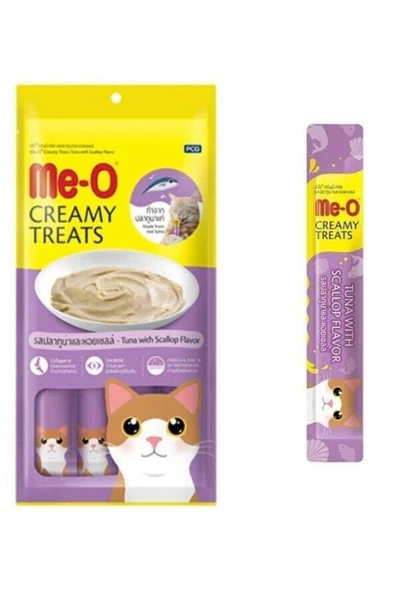 Me-o Delite Me-o Creamy Treats Ton Balığı Ve Deniz Tarağı 15 gr X 4 (1ADET) Kedi Ödül Maması ürün görseli 1