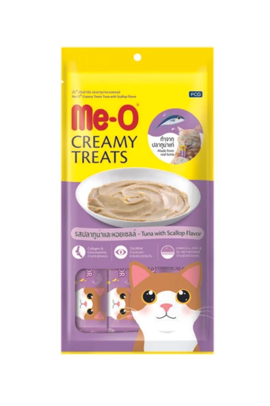 Meoa Me-o Creamy Deniz Tarağı&ton Balığı Kedi Ödülü 4x15 gr ürün görseli 1
