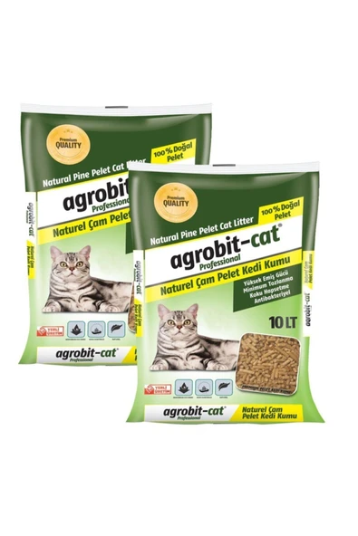 agrobit cat Pellet Çam Peleti Kedi Kumu 2x10 Lt Pelet En Iyi Kedi Bakımı Ve Fiyat ürün görseli 1