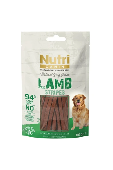 Nutri Feline Nutri Canın Stripes Tahılsız Kuzu Etli Köpek Ödülü 80 gr ürün görseli 1