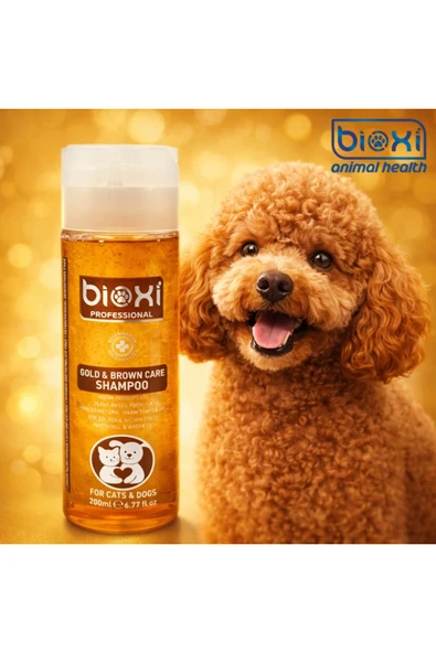 Bioxi Gold & Brown Pure Shampoo (Kedi & Köpek Kahverengi Tüyler İçin Şampuan) 200 ml ürün görseli 1