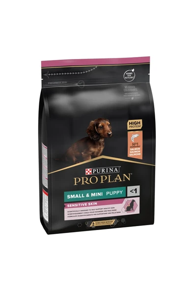 Pro Plan Puppy Small Mini Sensitive Skin Somonlu Küçük Irk Yavru Köpek Maması 3kg ürün görseli 1