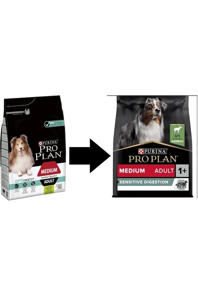 Pro Plan Medium Adult Kuzu Orta Irk Köpek Maması 3 kg ürün görseli 1