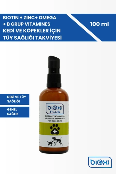Bioxi Biotin, Omega Destekli, Kedi ve Köpek İçin, Tüy Sağlığı Takviye Edici Gıda 100 ml ürün görseli 1