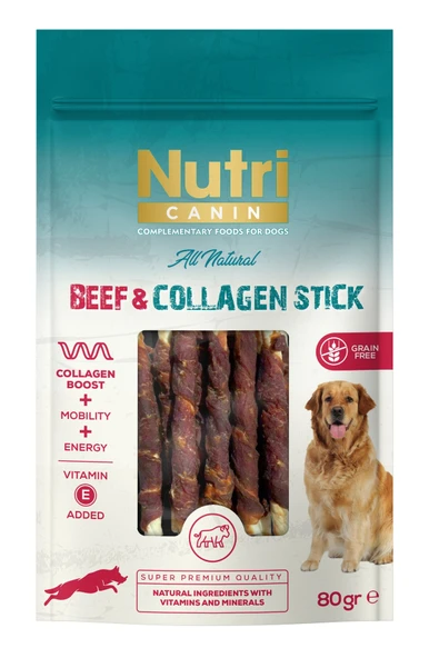Nutri Canin Sığır Eti Sargılı Kolajen Çubuk Tahılsız Köpek Et Ödülü 80 Gr. ürün görseli 1
