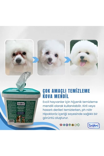 Bioxi BİOXİ EVCİL EVCİL HAYVAN TEMİZLEME MENDİLİ 300 ADET - Resim 2