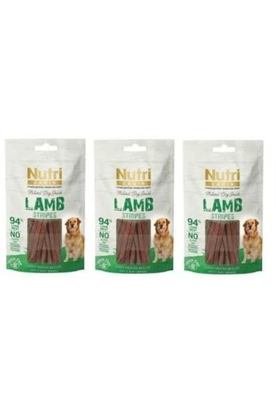 Nutri Feline Nutri Canın Lamb Strıpes 3 Adet %94 Kuzulu Köpek Ödülü 80 Gr ürün görseli 1