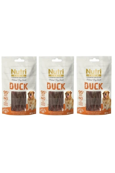 Nutri Feline Nutri Canın Duck 3 Adet %95 Ördek Etli Köpek Ödülü 80 Gr ürün görseli 1