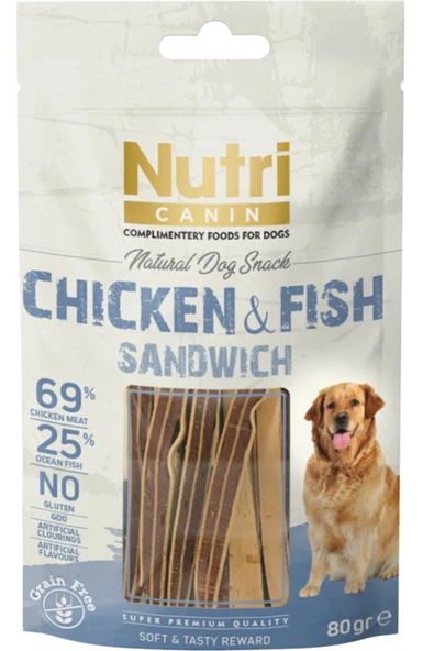 Nutri Nutrı Canın Tavuk Ve Balık Sandwıch Köpek Ödülü 80gr X 2 Paket ürün görseli 1