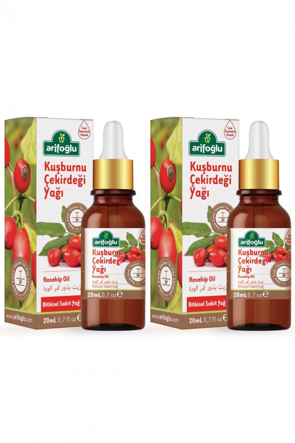 Arifoğlu Kuşburnu Çekirdeği Yağı 20ml 2 Li Set (Soğuk Pres) ürün görseli 1